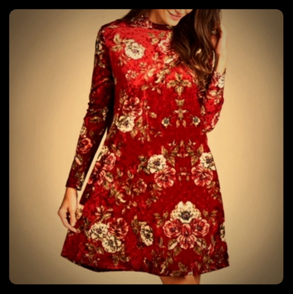 Velvet long sleeve dress